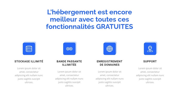 4 fonctionnalités d'hébergement Modèle HTML5