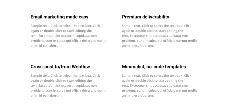 4 cells HTML Template