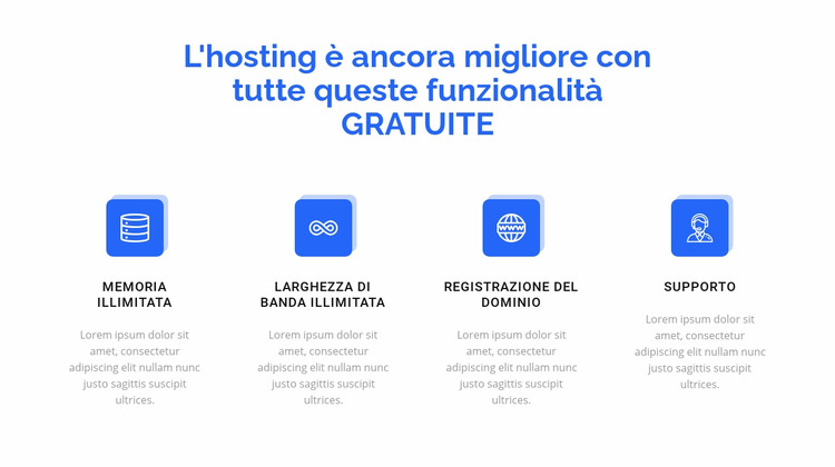 4 funzionalità di hosting Modello Joomla