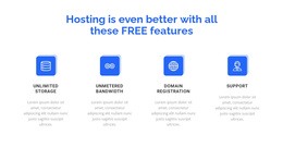 4 Hosting Features - Joomla Template Free Responsive