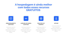 4 Recursos De Hospedagem - Tema WordPress Pronto Para Usar