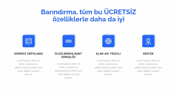 4 barındırma özelliği Joomla Şablonu