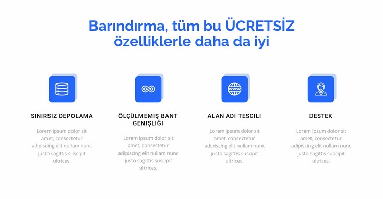 4 barındırma özelliği Şablon