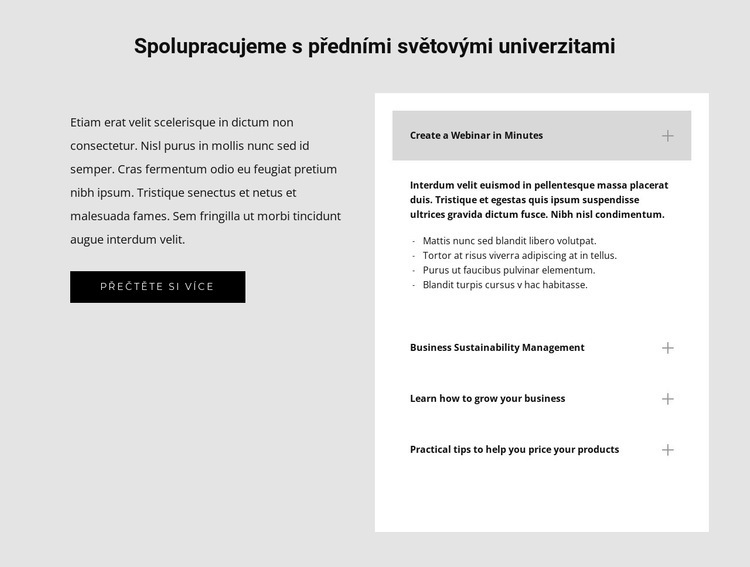 Univerzitní kurzy Šablona webové stránky