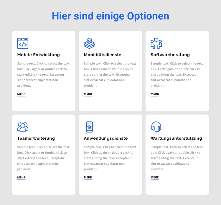 Entwicklungsleistungen CSS-Vorlage