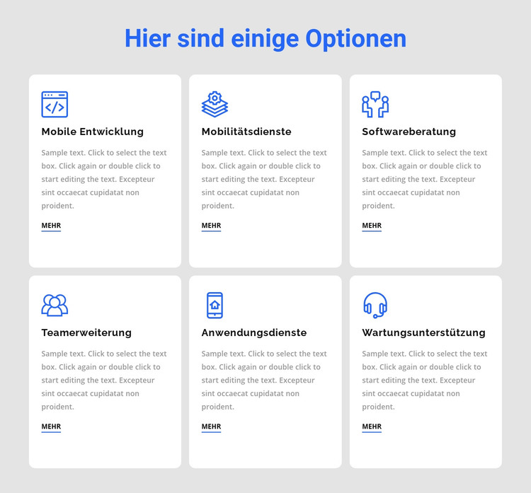 Entwicklungsleistungen HTML-Vorlage