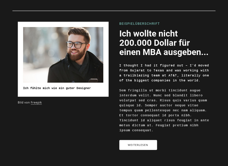 Bild und Text HTML-Vorlage