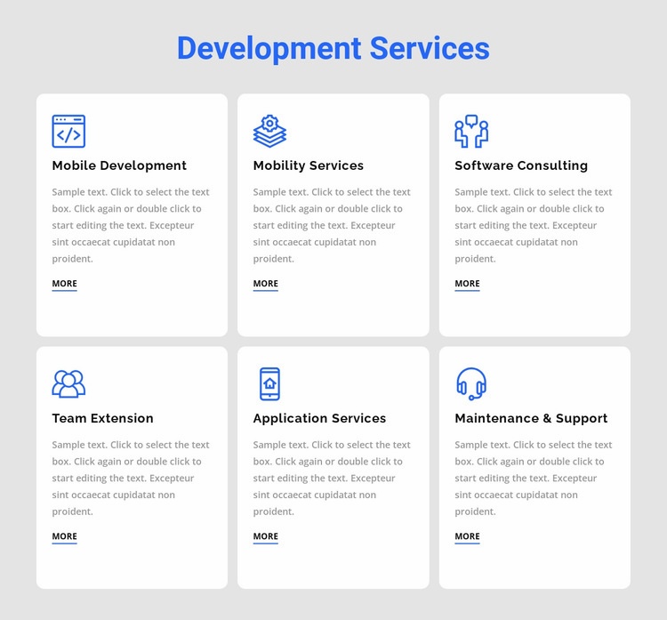 Development services Elementor Template Alternative