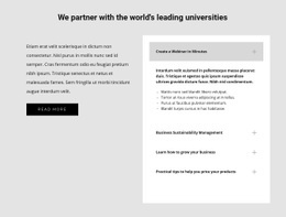 Univercity courses - Html Code Example by Nicepage