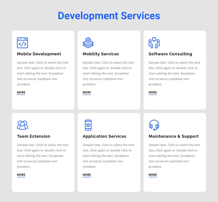 Development services HTML Template