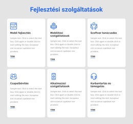 Fejlesztési Szolgáltatások Weboldal Sablon