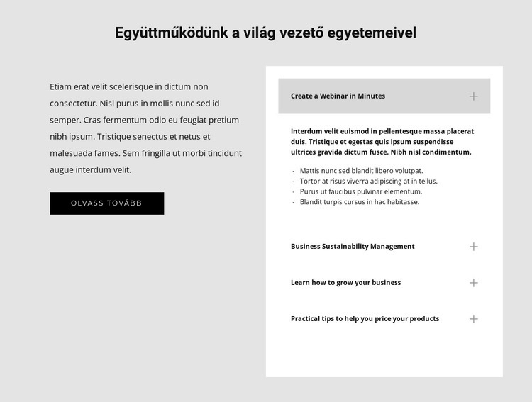 Egyetemi tanfolyamok Weboldal sablon