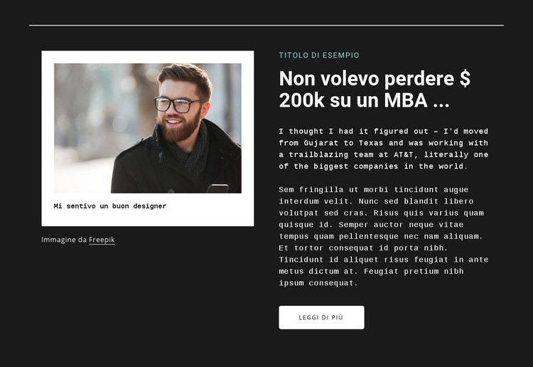 Immagine e testo Modello CSS