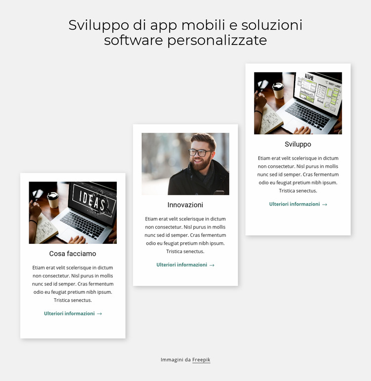 Soluzioni software personalizzate Modello Joomla