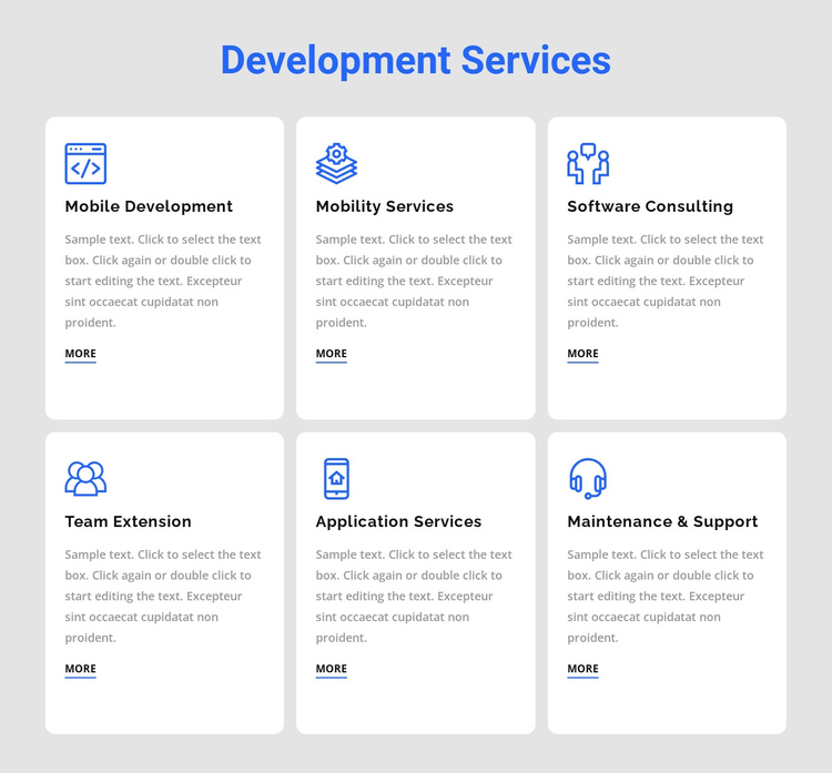 Development services One Page Template