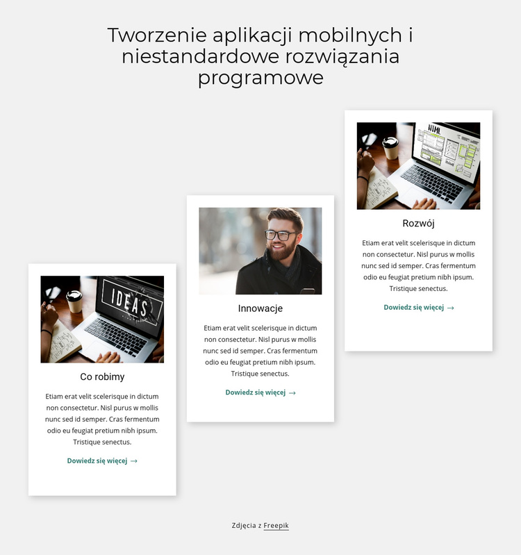 Niestandardowe rozwiązania programowe Motyw WordPress