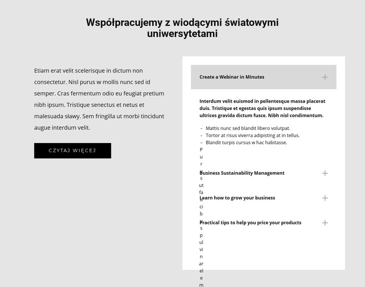 Kursy uniwersyteckie Szablon CSS