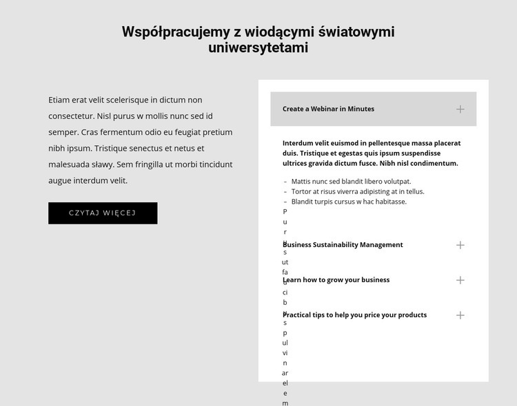 Kursy uniwersyteckie Szablon HTML5