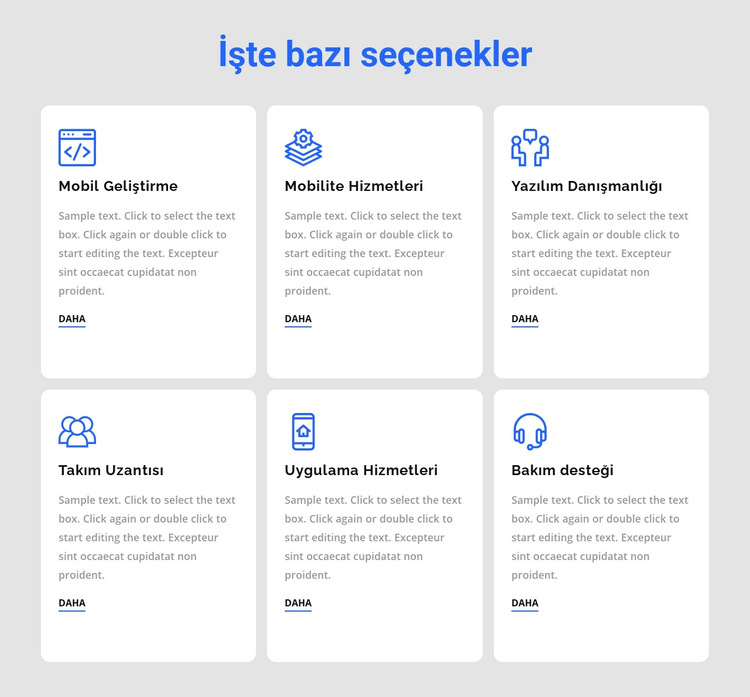 Geliştirme hizmetleri Web Sitesi Şablonu