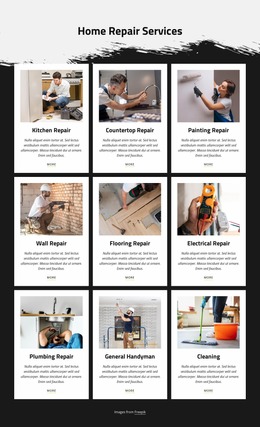 Most Popular Home Repair Services - Website Creator HTML