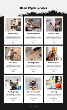 Most Popular Home Repair Services - One Page Template For Any Device