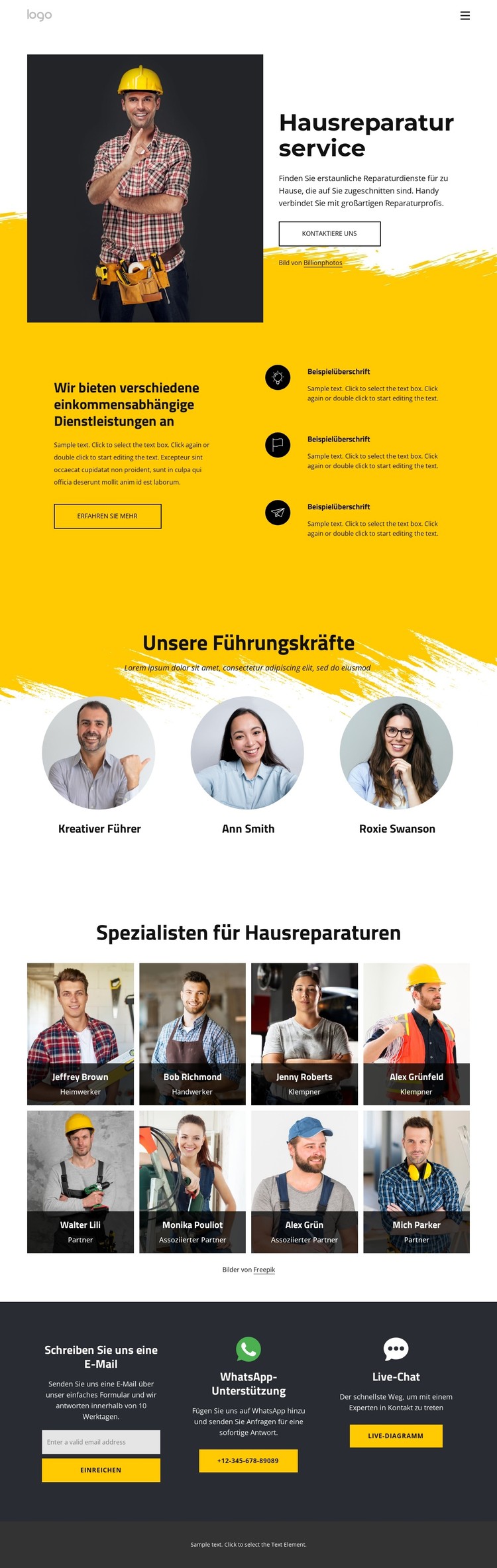 Finden Sie noch heute einen Reparaturservice für zu Hause CSS-Vorlage