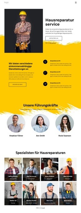 Finden Sie Noch Heute Einen Reparaturservice Für Zu Hause - HTML Layout Builder