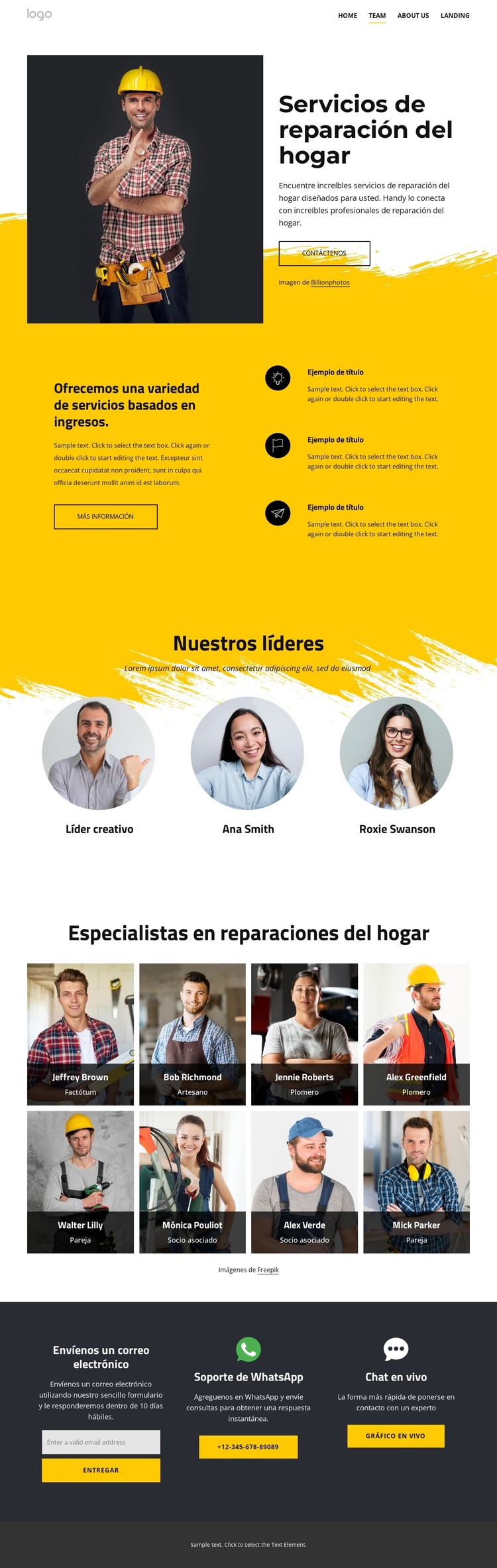 Encuentre servicios de reparación del hogar hoy Plantilla CSS