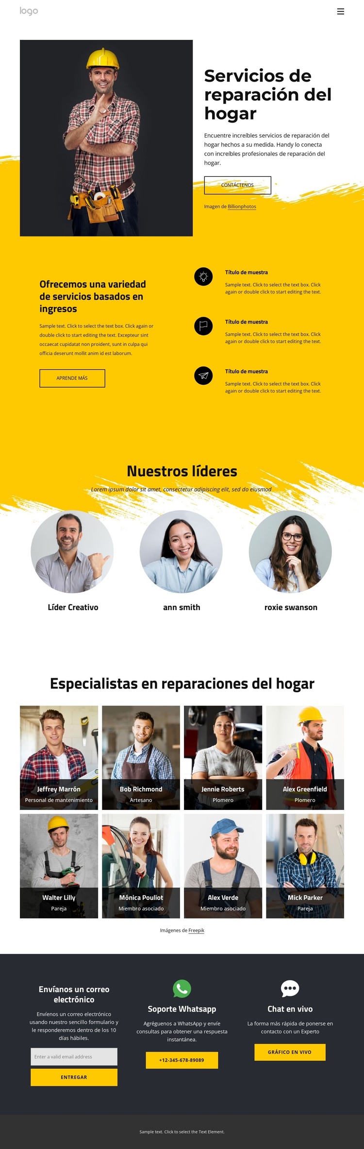 Encuentre servicios de reparación del hogar hoy Plantilla HTML