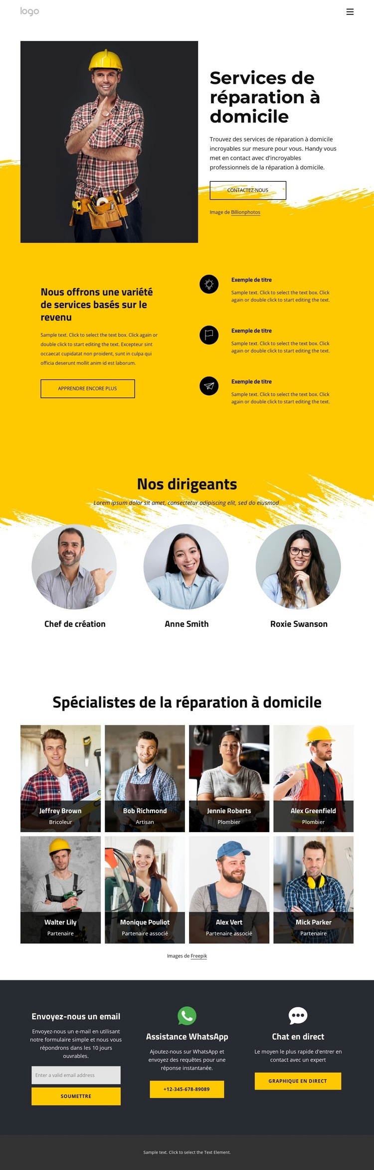 Trouvez des services de réparation à domicile aujourd'hui Modèle d'une page