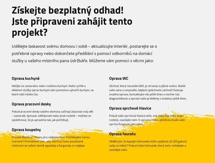 Opravy kuchyní a koupelen Téma WordPress