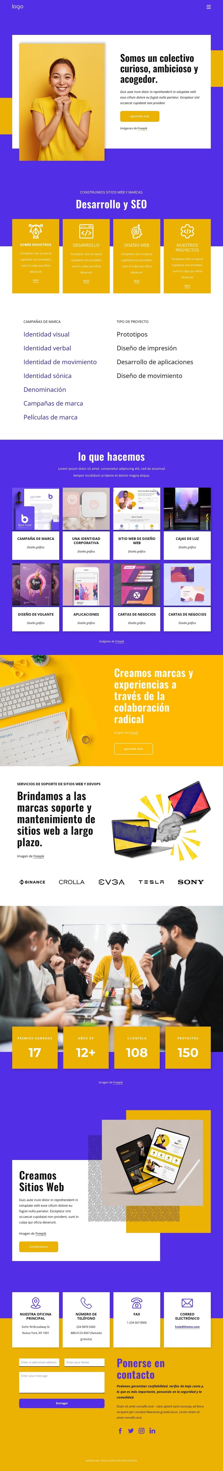 Aquí hay una compañía de pensadores, escritores, diseñadores. Plantilla CSS