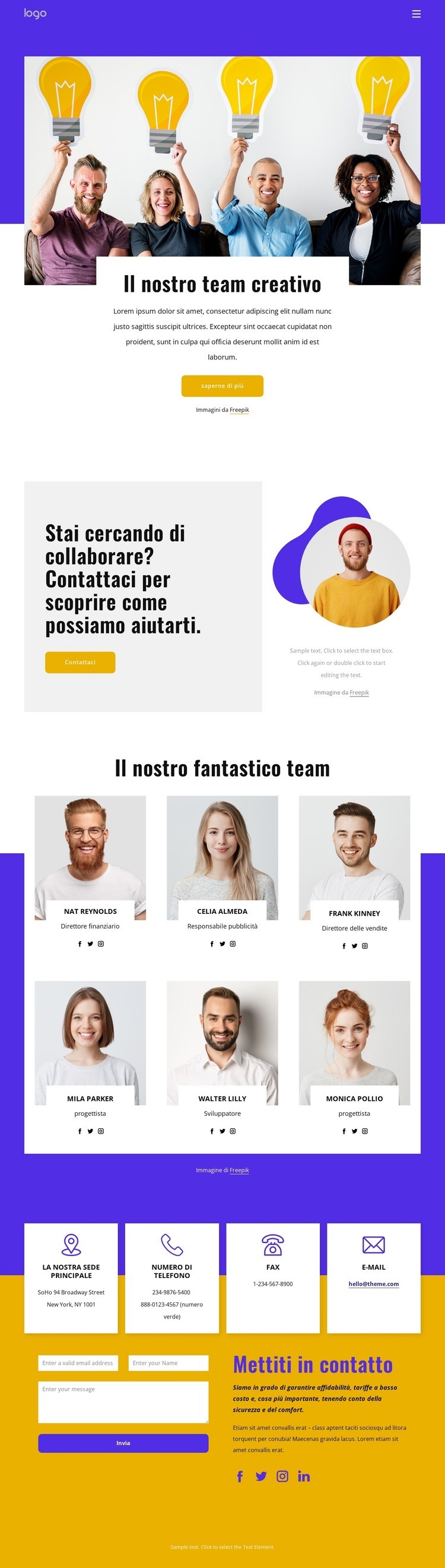 Siamo un'agenzia creativa digitale Costruttore di siti web HTML