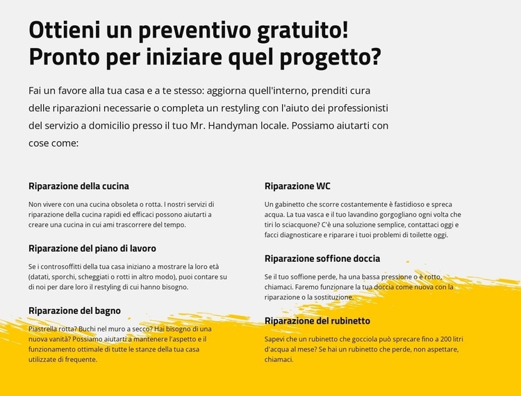 Riparazione cucine e bagni Progettazione di siti web