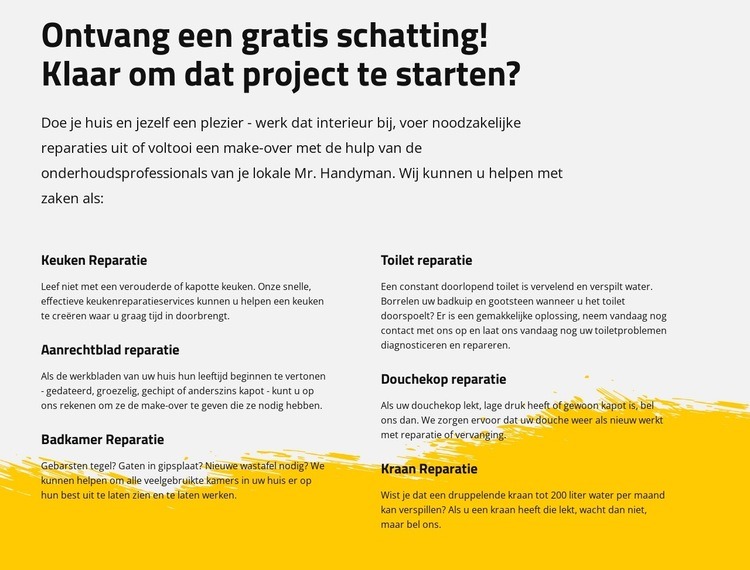 Reparatie keuken en bad Html Website Builder