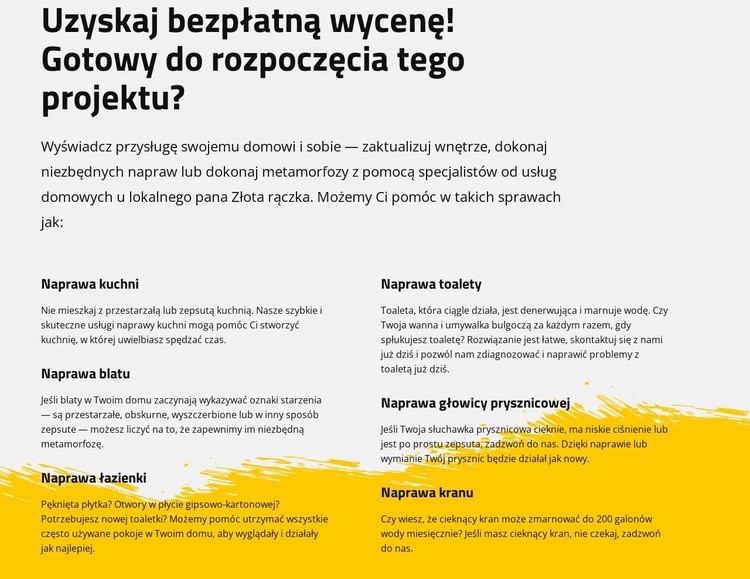 Naprawa kuchni i łazienki Kreator witryn internetowych HTML