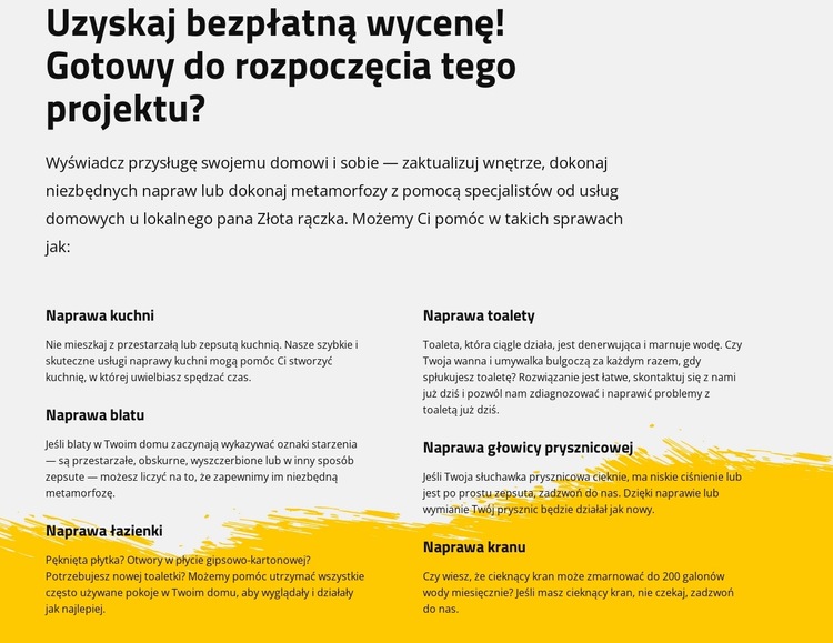 Naprawa kuchni i łazienki Szablon witryny sieci Web