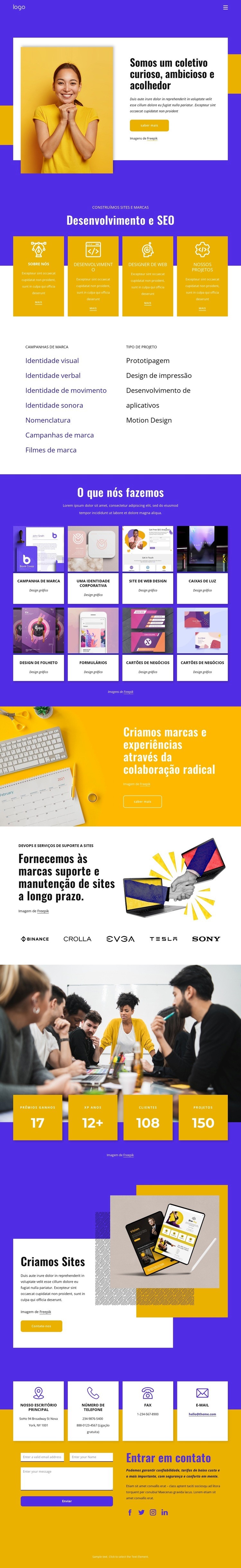 Aqui está uma companhia de pensadores, escritores, designers Modelos de construtor de sites