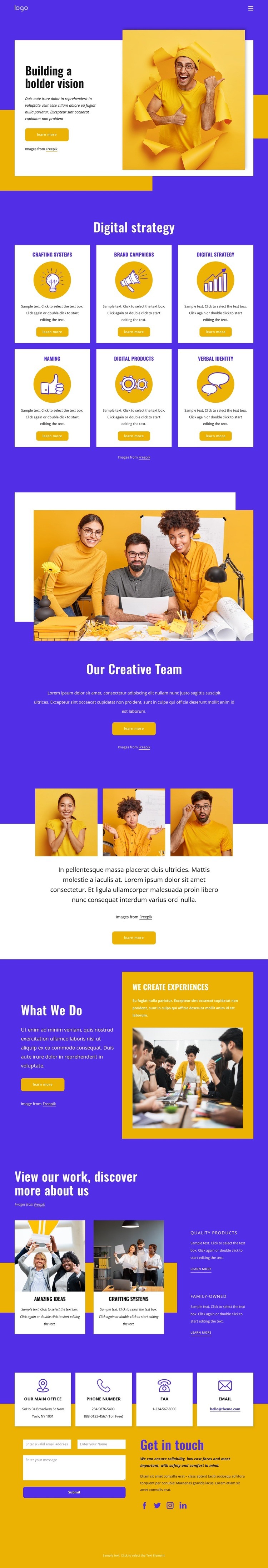 UX design and branding agency Elementor Template Alternative