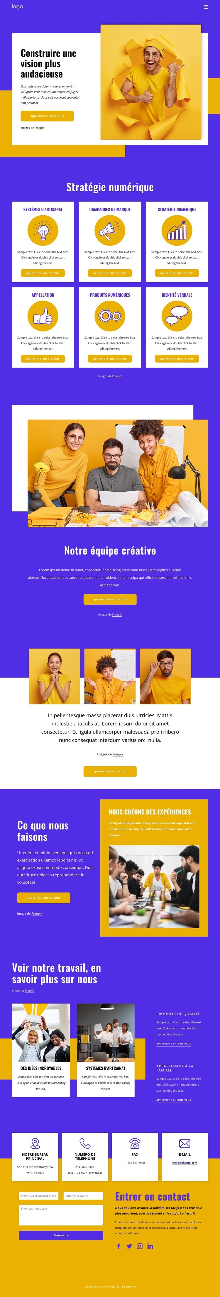 Agence de design UX et branding Maquette de site Web
