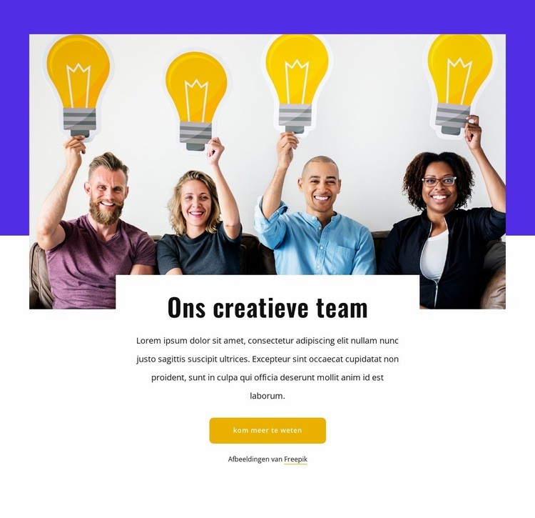 Wij zijn een bedrijf van creatieve denkers Html Website Builder