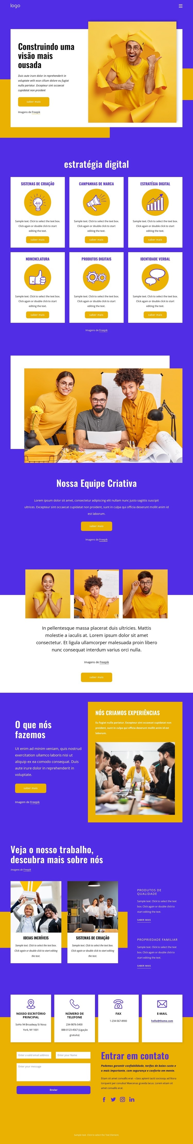 Agência de UX design e branding Maquete do site