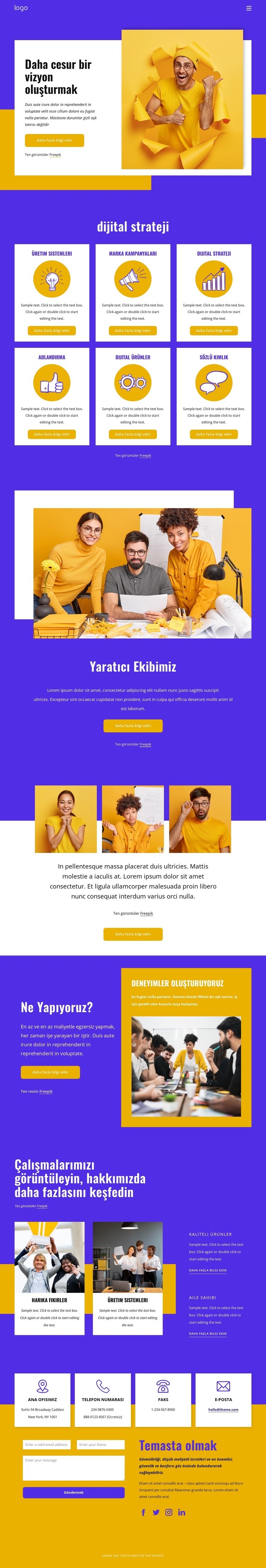 UX tasarım ve marka ajansı Açılış sayfası