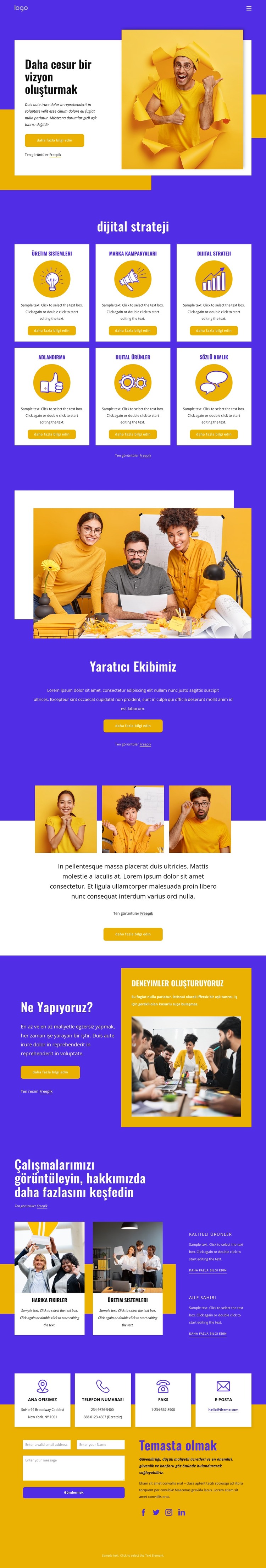 UX tasarım ve marka ajansı HTML Şablonu