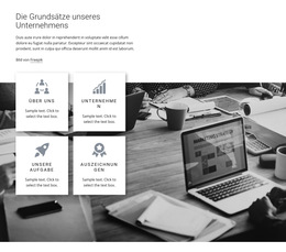 Unternehmensgrundsätze - Mobile Website-Vorlage