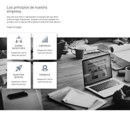 Plantilla Web Adaptable Para Principios De La Empresa