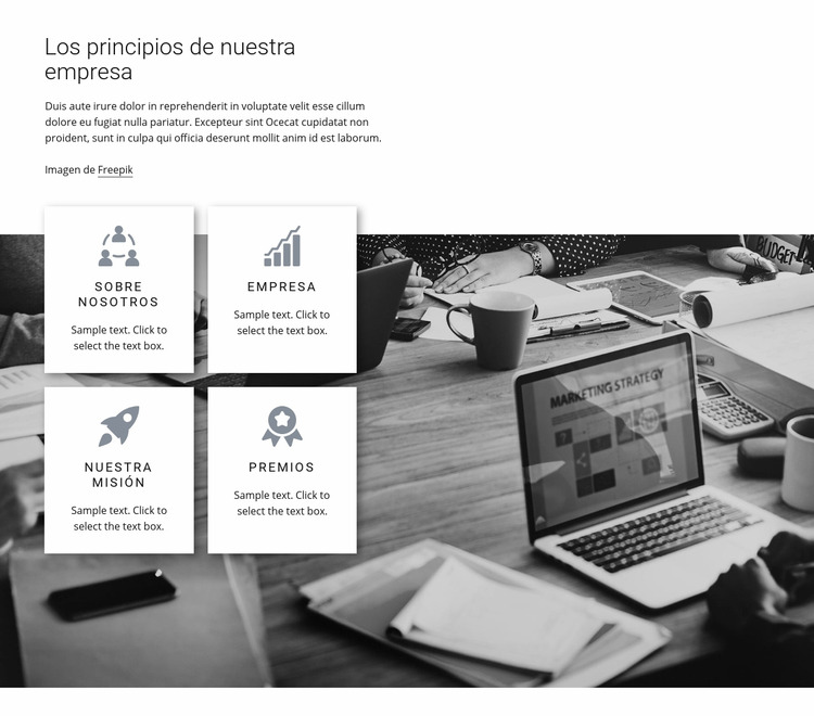 Principios de la empresa Plantilla Joomla