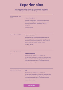 Mis Experiencias Laborales - Plantilla De Sitio Web Profesional