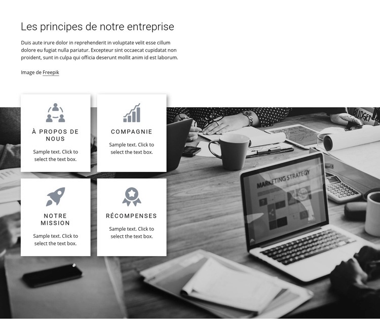 Principes de l'entreprise Conception de site Web