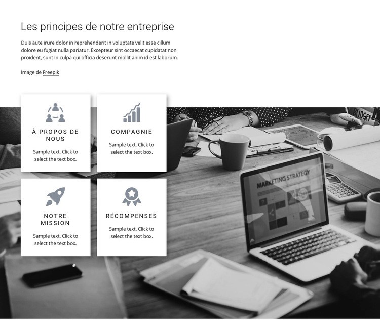 Principes de l'entreprise Modèle HTML5